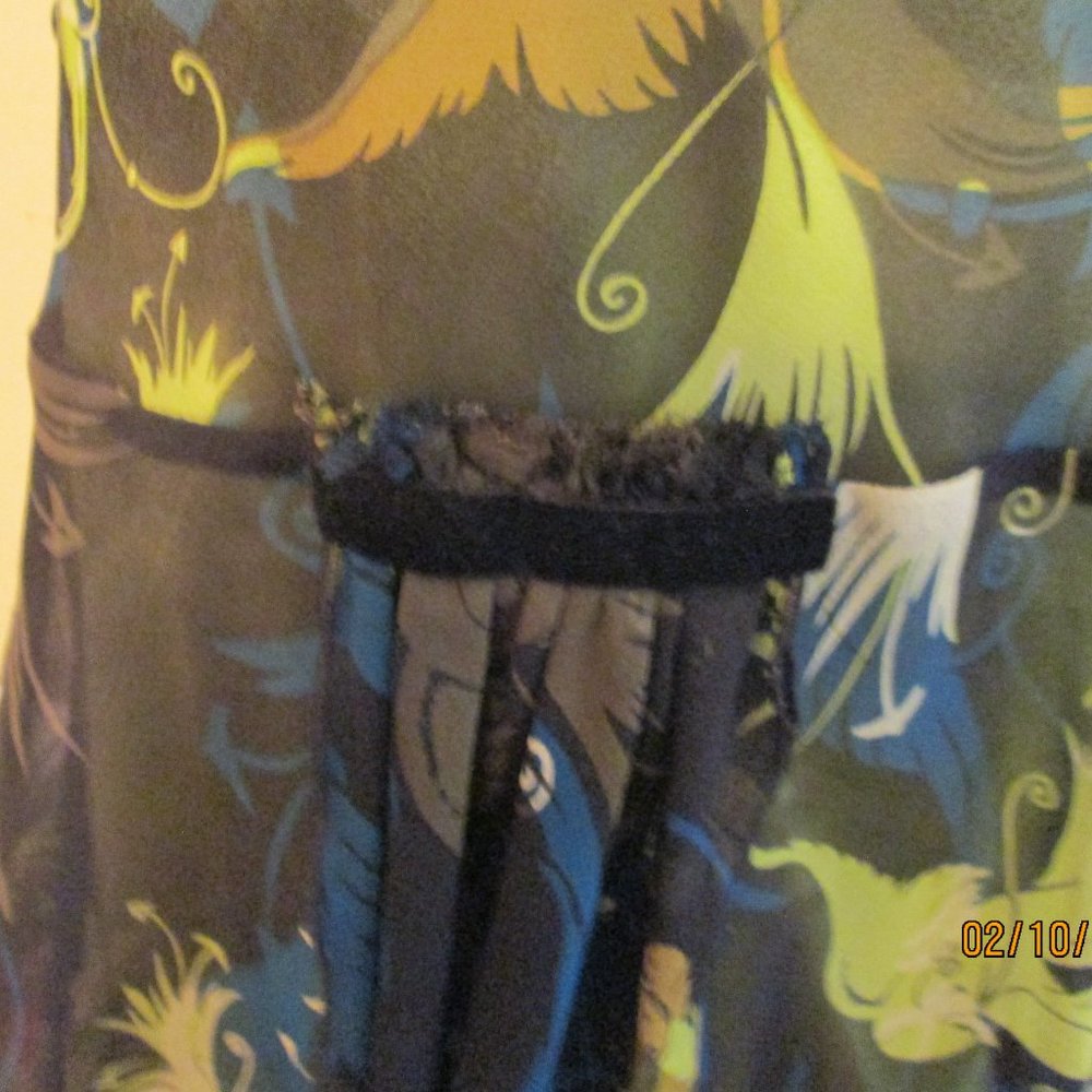 Diane Von Furstenberg Flirty Flounce Skirt Blue Green S M - Picture 4 of 7